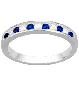 Alliance argent 925/1000, spinelles bleues et oxydes zirconium by Stauffer Ref. 70100913