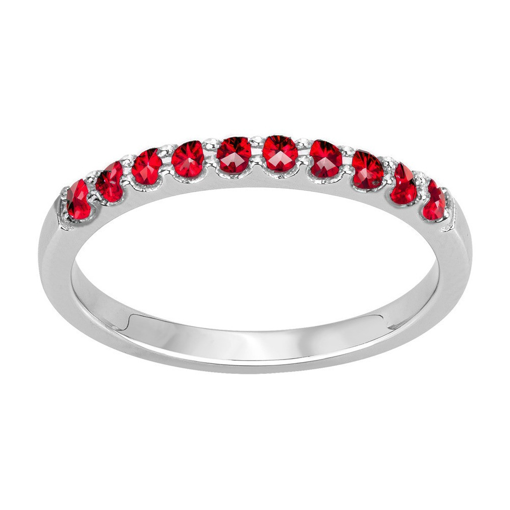 Alliance argent 925/1000, spinelles rouges by Stauffer Ref. 70100911