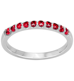 Alliance argent 925/1000, spinelles rouges by Stauffer Ref. 70100911