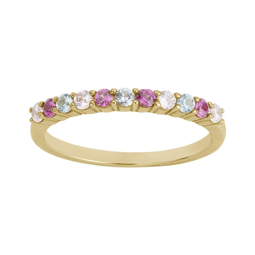 Alliance plaqué or et oxydes multicolores by Stauffer Ref. 66100027 Alliance plaqué or et oxydes multicolores by Stauffer Ref. 66100027