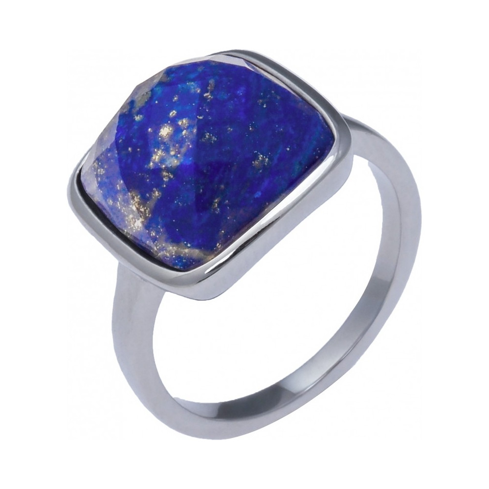La Bague acier, taille coussin 12x12 mm, lapis lazuli facetté, Yola IH 160 La Bague acier, taille coussin 12x12 mm, lapis lazuli facetté, Yola IH 160