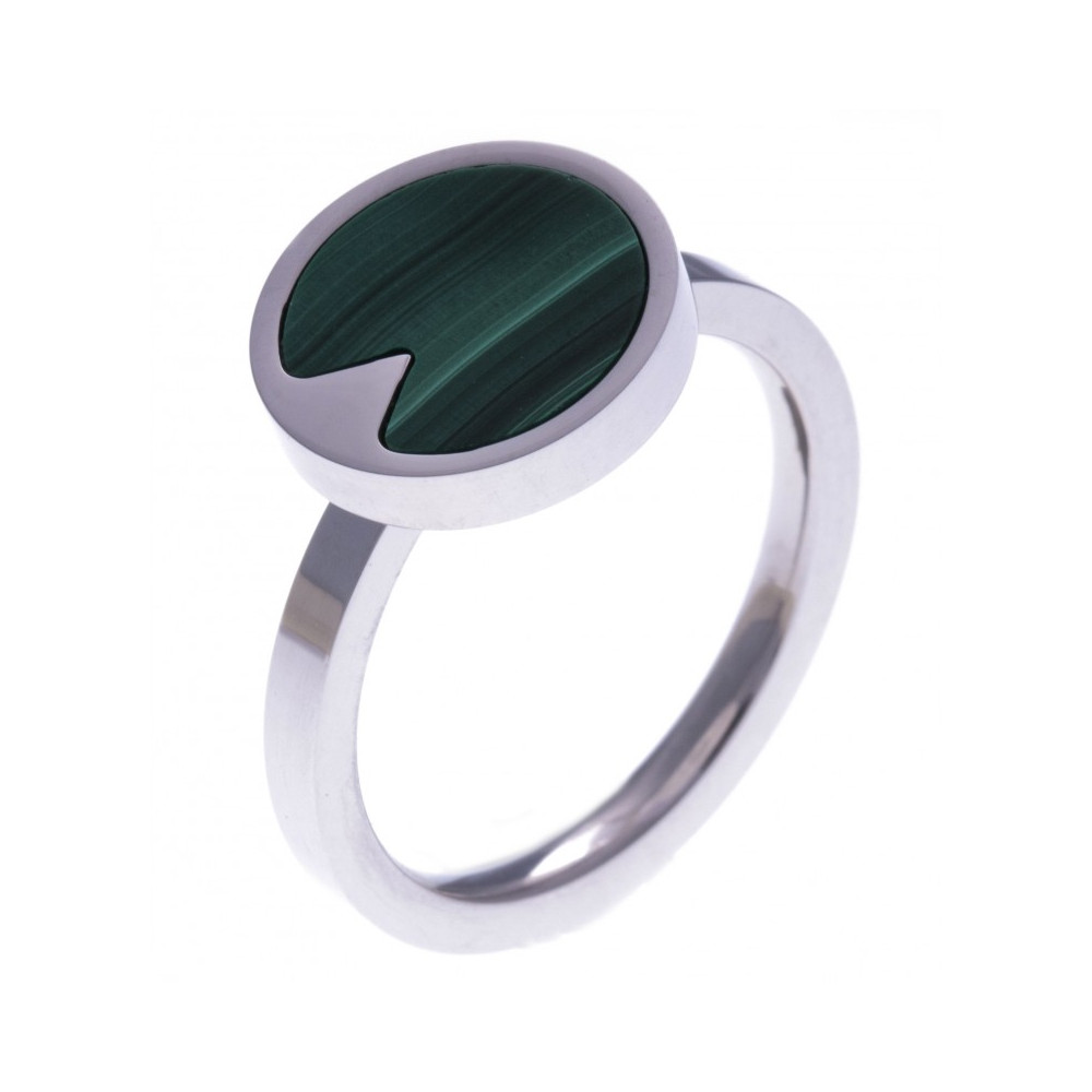 La Bague acier, Malachite de 12 mm, Yola IG 101 La Bague acier, Malachite de 12 mm, Yola IG 101