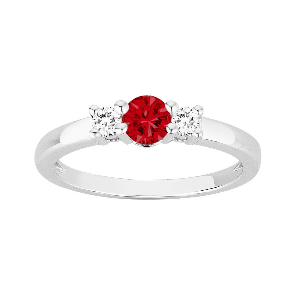 Bague argent 925/1000, spinelle rouge et oxydes de zirconium by Stauffer Ref. 70100915