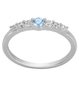 Bague argent 925/1000, spinelle bleue topaze et oxydes de zirconium by Stauffer Ref. 70100869