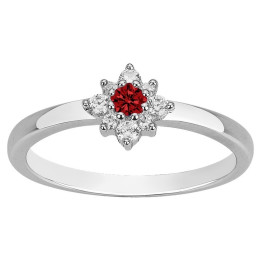 Bague argent 925/1000, spinelle rouge et oxydes de zirconium by Stauffer Ref. 70100867
