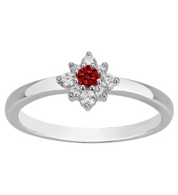 Bague argent 925/1000, spinelle rouge et oxydes de zirconium by Stauffer Ref. 70100867