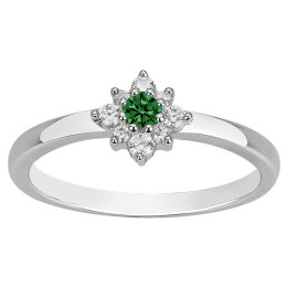 Bague argent 925/1000, spinelle verte et oxydes de zirconium by Stauffer Ref. 70100866