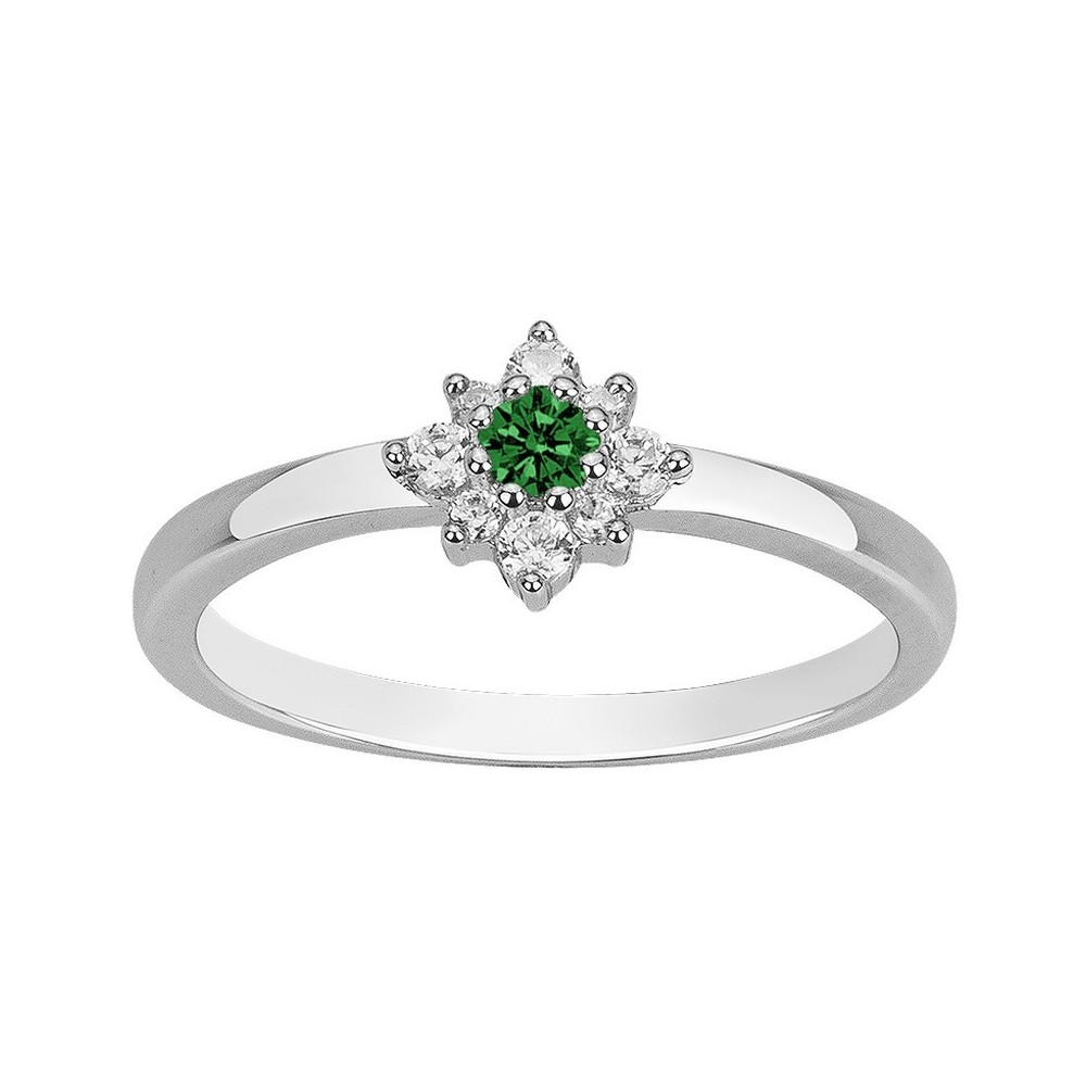 Bague argent 925/1000, spinelle verte et oxydes de zirconium by Stauffer Ref. 70100866
