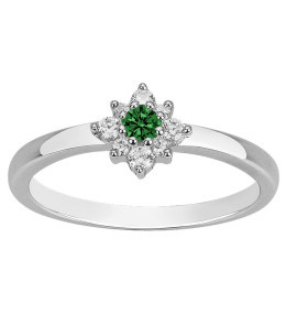 Bague argent 925/1000, spinelle verte et oxydes de zirconium by Stauffer Ref. 70100866