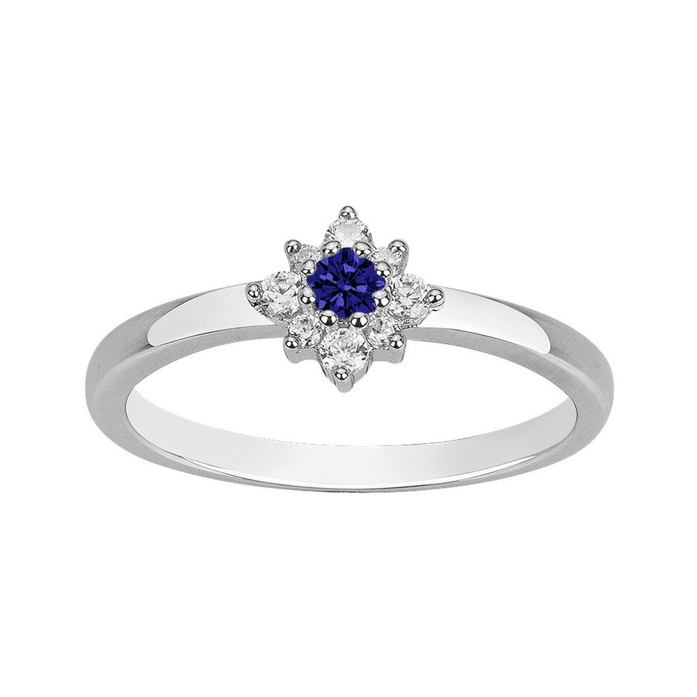 Bague Argent 925/1000, spinelle bleue et oxydes de zirconium by Stauffer Ref. 70100781