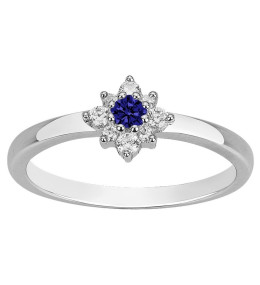 Bague Argent 925/1000, spinelle bleue et oxydes de zirconium by Stauffer Ref. 70100781