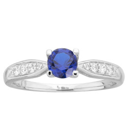 Bague Argent 925/1000, spinelle bleue et oxydes de zirconium by Stauffer Ref. 70100667