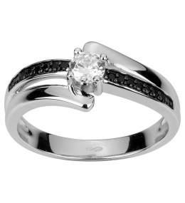 Bague Argent 925/1000 et oxydes noirs et blancs by Stauffer Ref. 70100349