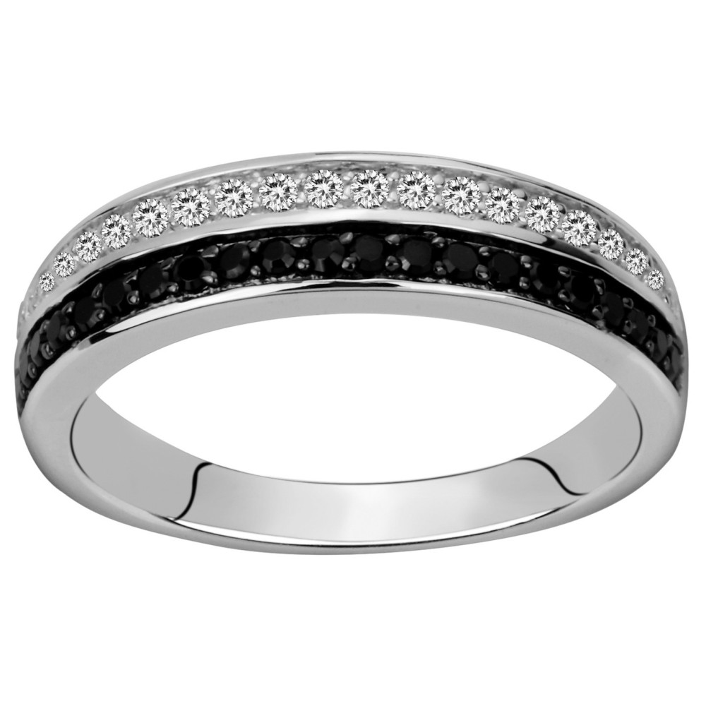 Bague Argent 925/1000, oxydes noirs et blancs by Stauffer Ref. 70100157