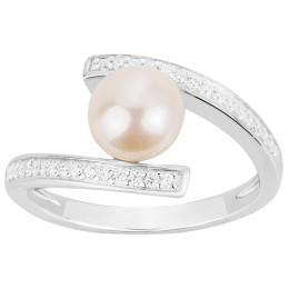 La Bague argent 925/1000, perles de culture et oxydes de zirconium by Stauffer