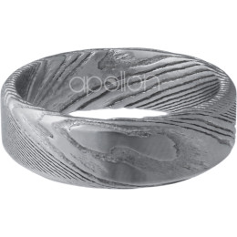 la Bague en acier façon damas, effet brossé, largeur 7mm, HS 101, by Stauffer
