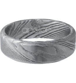 la Bague en acier façon damas, effet brossé, largeur 7mm, HS 101, by Stauffer