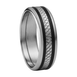 Bague Jourdan Bijoux Tyr, Acier, Resine Noire MB 882 H