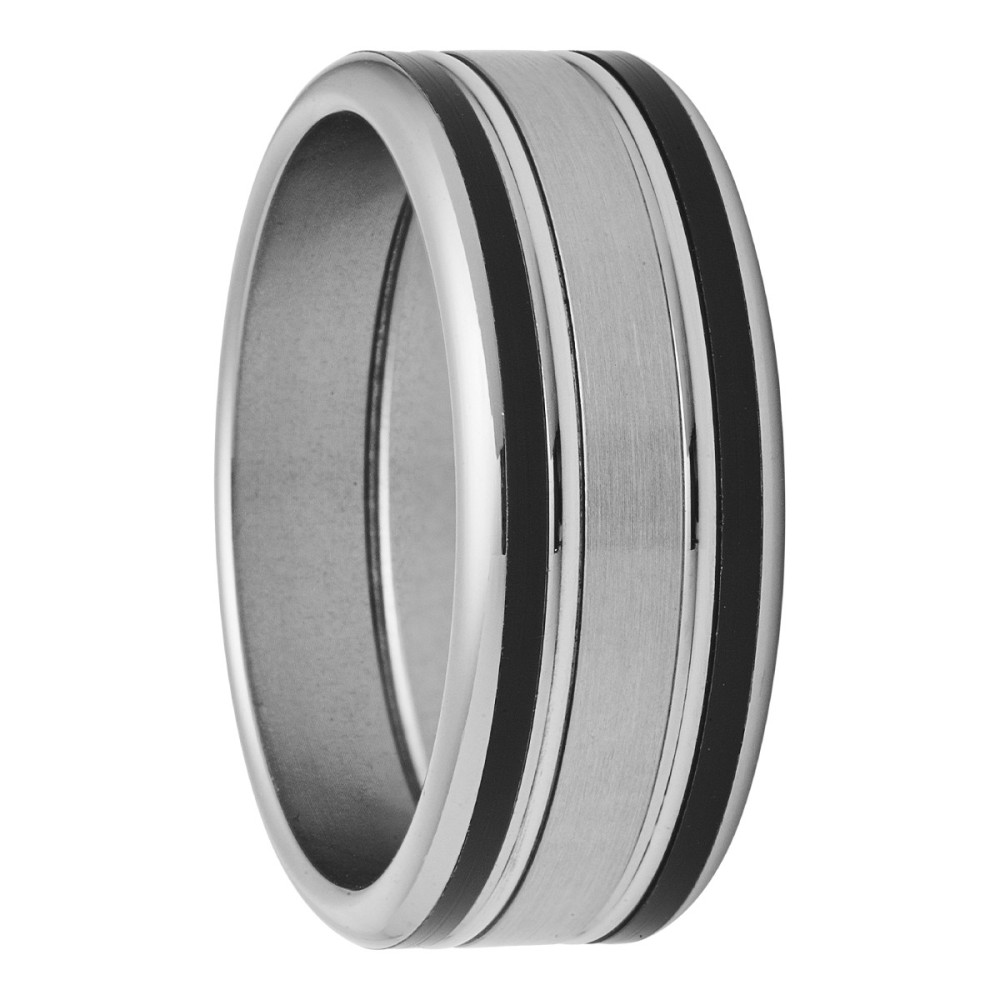 Bague Jourdan Bijoux Sleipnir, Acier, Resine Noire MB 876 H