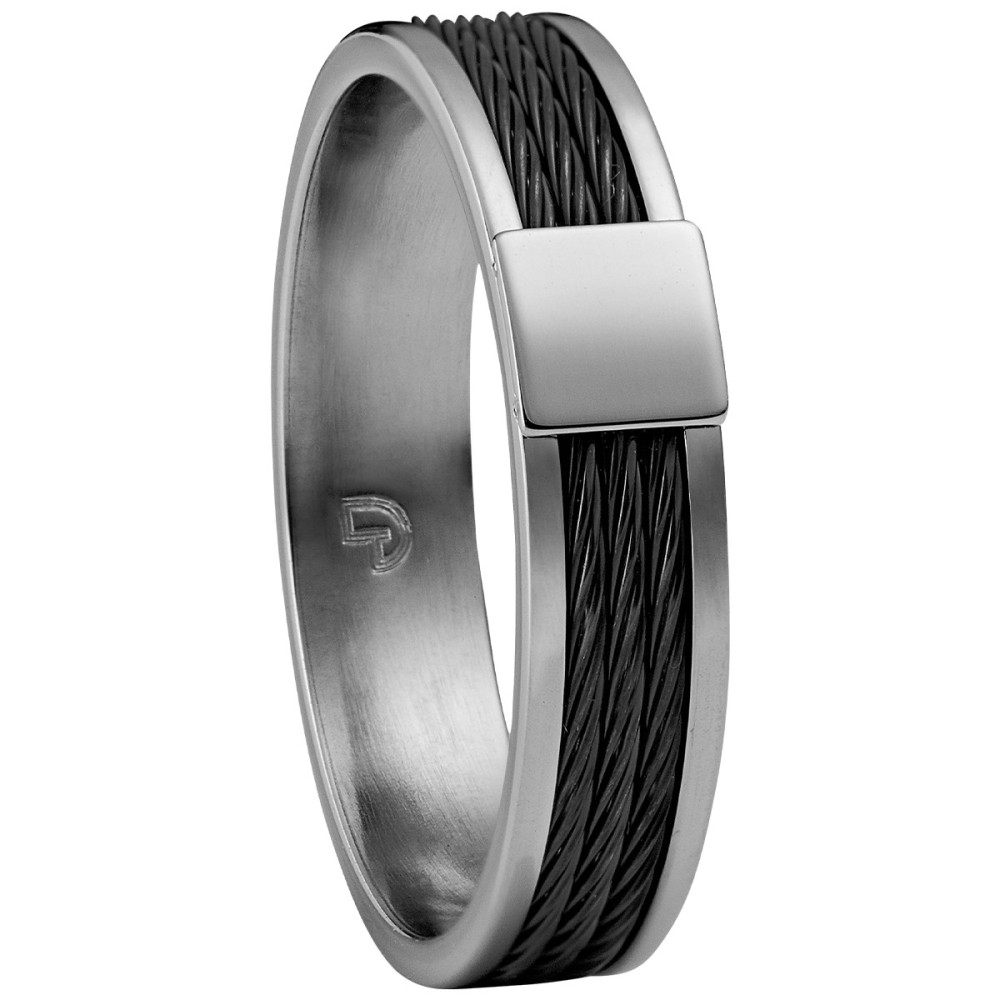 Bague Jourdan Bijoux Golet, Acier, Cable Noir DK 340 H