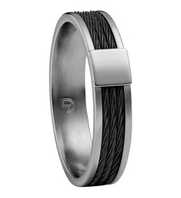 Bague Jourdan Bijoux Golet, Acier, Cable Noir DK 340 H
