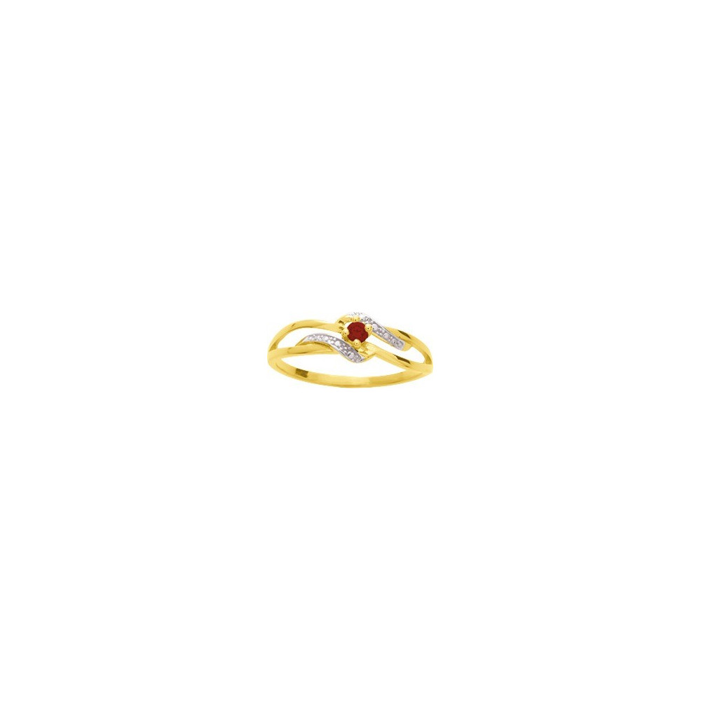 La Bague or bicolore 750/1000, rubis taille brillant by Stauffer