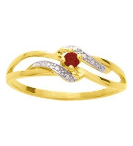 La Bague or bicolore 750/1000, rubis taille brillant by Stauffer