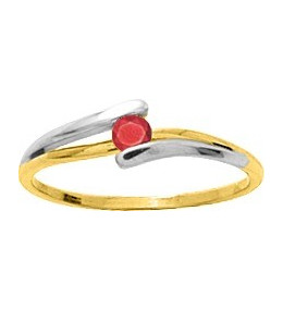 La Bague or bicolore 750/1000, rubis taille brillant by Stauffer