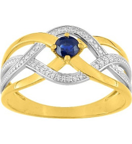 La Bague or bicolore 750/1000, saphir bleu by Stauffer
