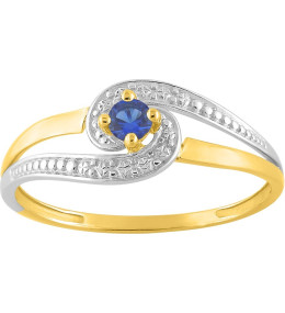 La Bague or bicolore 750/1000, saphir bleu by Stauffer