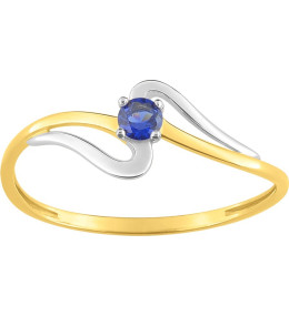 La Bague or bicolore 750/1000, saphir bleu by Stauffer