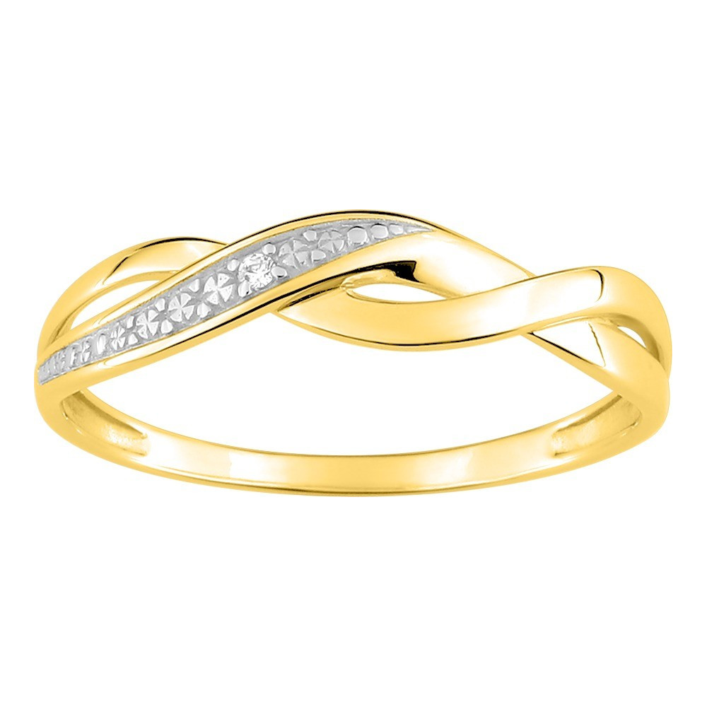 La Bague or bicolore 750/1000, diamant by Stauffer