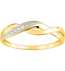 La Bague or bicolore 750/1000, diamant by Stauffer