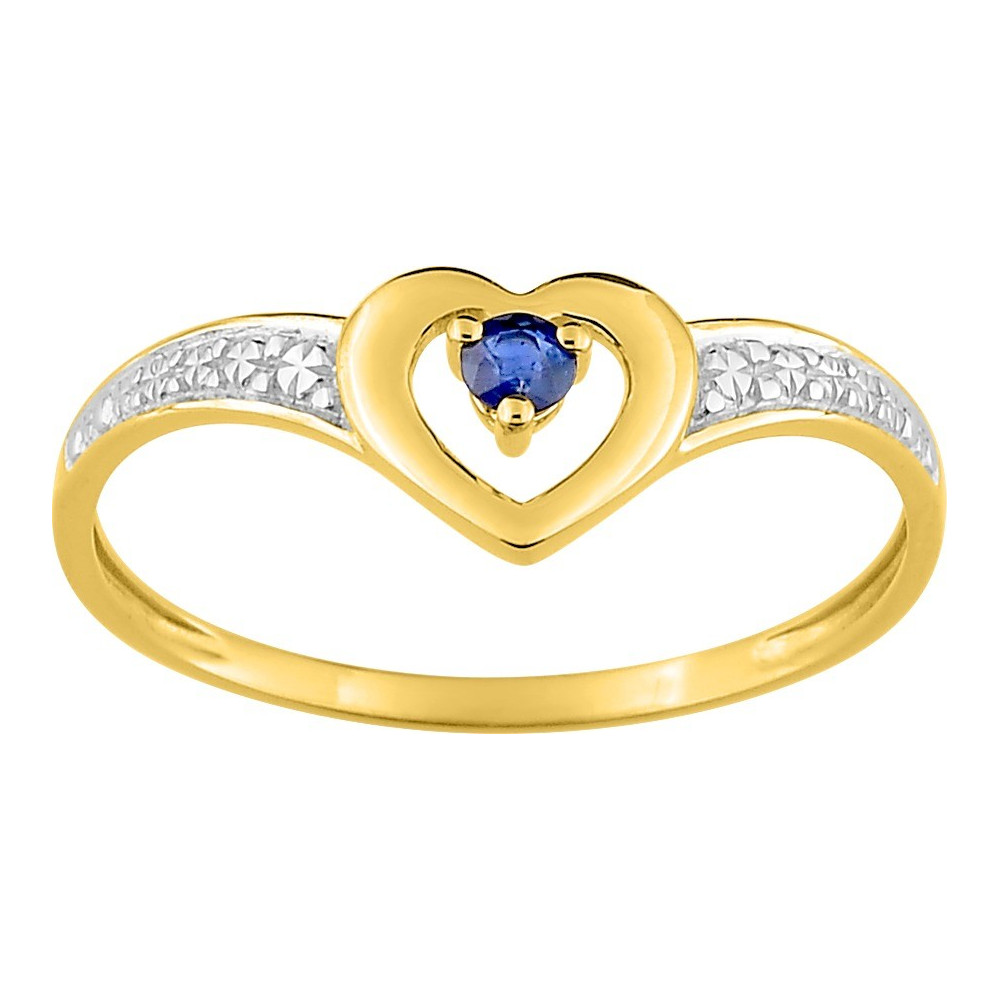 La Bague or bicolore 750/1000, saphir bleu by Stauffer