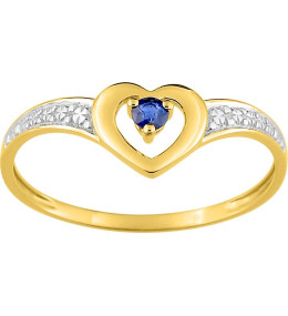 La Bague or bicolore 750/1000, saphir bleu by Stauffer