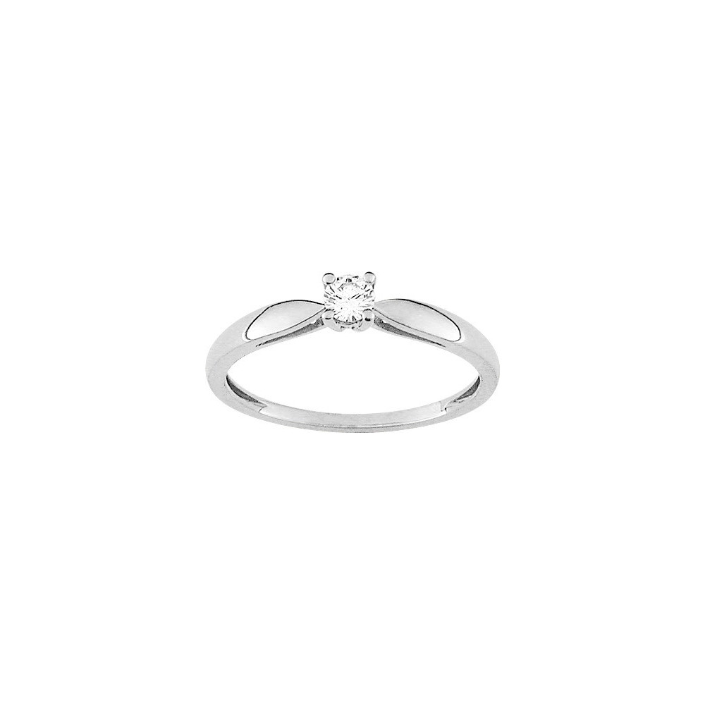 La Bague or gris 750/1000, diamant 0,13 carat taille brillant by Stauffer