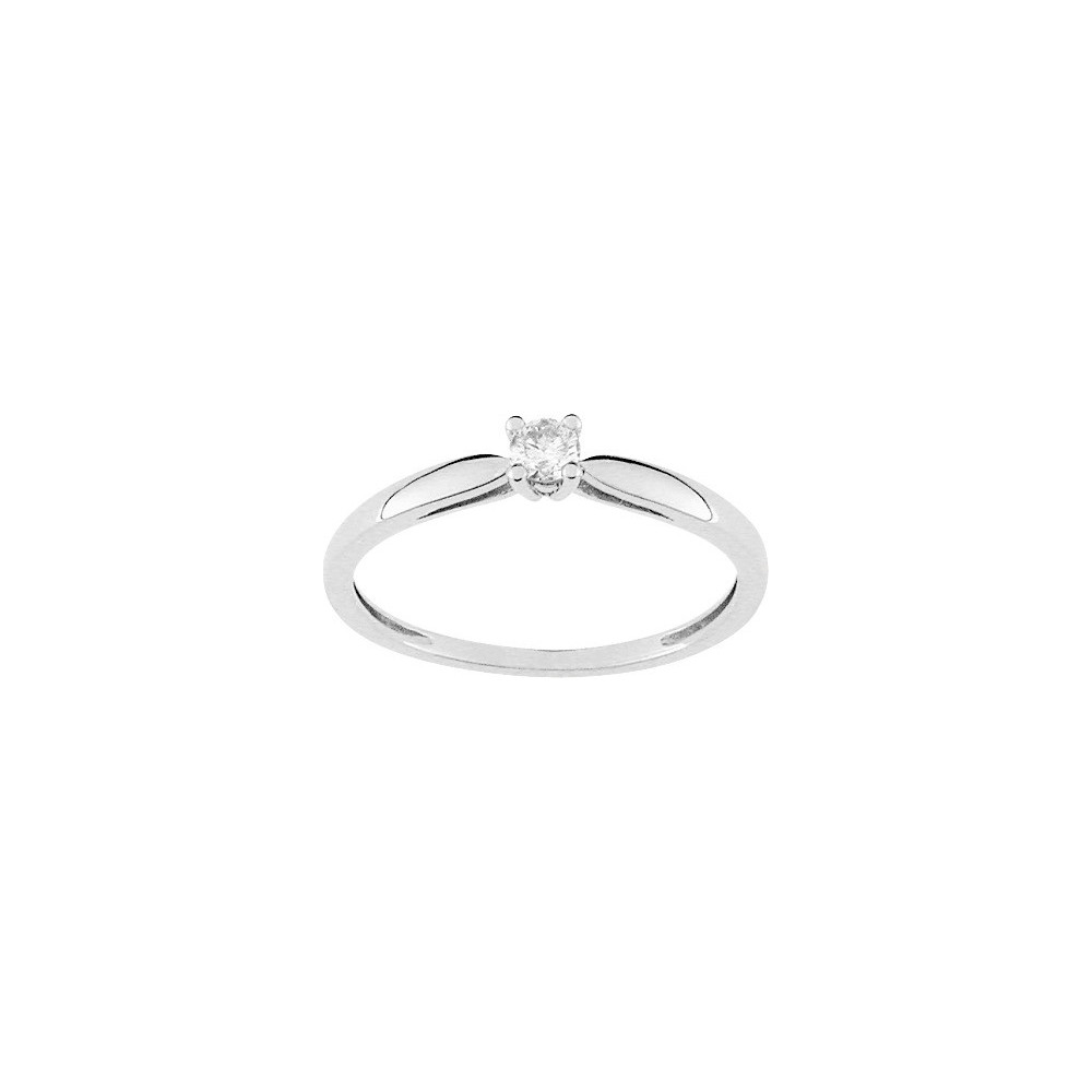 La Bague or gris 750/1000, diamant 0,10 carat taille brillant by Stauffer