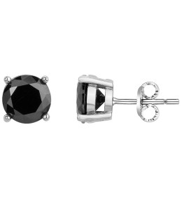 Les Boucles d'oreilles acier et oxydes noirs de 6 mm PHEBUS FOR HIM 87-0048