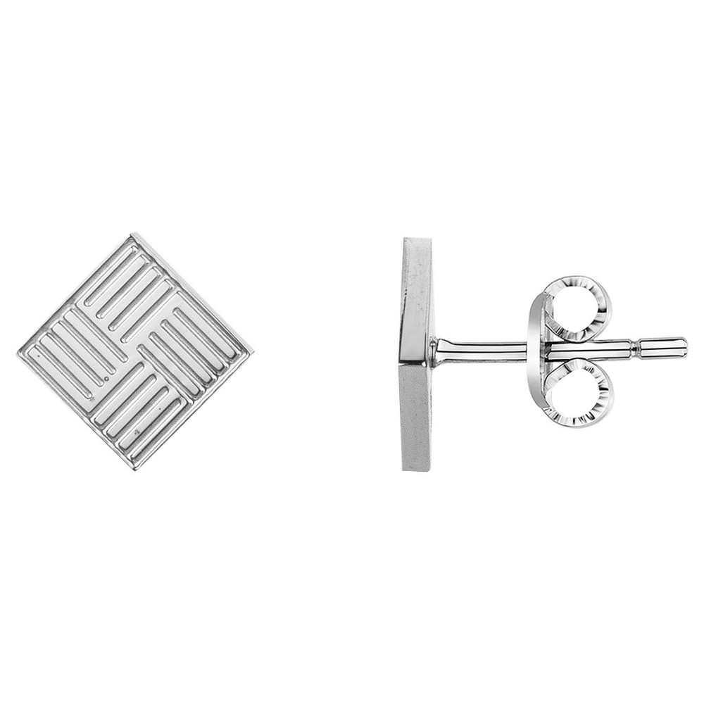 Les Boucles d'oreilles acier carré PHEBUS FOR HIM 87-0041