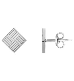 Les Boucles d'oreilles acier carré PHEBUS FOR HIM 87-0041