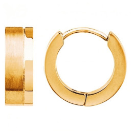 Les Boucles d'oreilles créoles acier PVD jaune, PHEBUS FOR HIM 87-0022