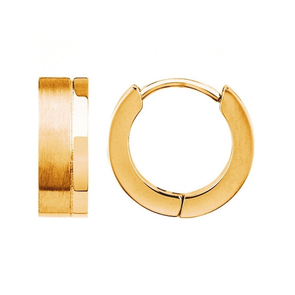 Les Boucles d'oreilles créoles acier PVD jaune, PHEBUS FOR HIM 87-0022
