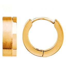 Les Boucles d'oreilles créoles acier PVD jaune, PHEBUS FOR HIM 87-0022