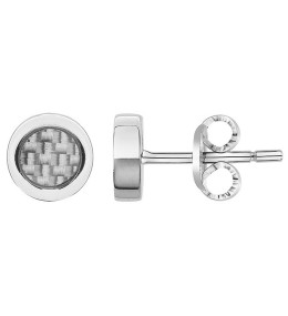 Les Boucles d'oreilles acier et carbone gris PHEBUS FOR HIM 87-0019