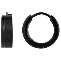 Les Boucles d'oreilles créoles acier IP noir, PHEBUS FOR HIM 87-0016