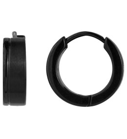 Les Boucles d'oreilles créoles acier IP noir, PHEBUS FOR HIM 87-0016