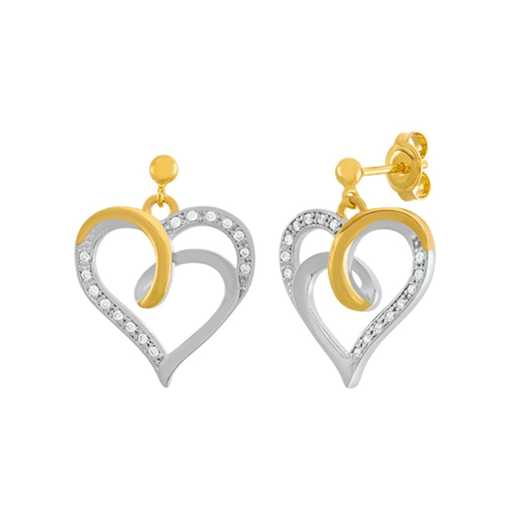 Les Boucles d'oreilles Jourdan Bijoux Ania, argent 925/1000 bicolore, AJF170152E
