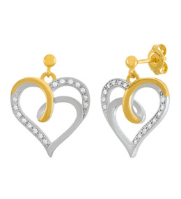 Les Boucles d'oreilles Jourdan Bijoux Ania, argent 925/1000 bicolore, AJF170152E