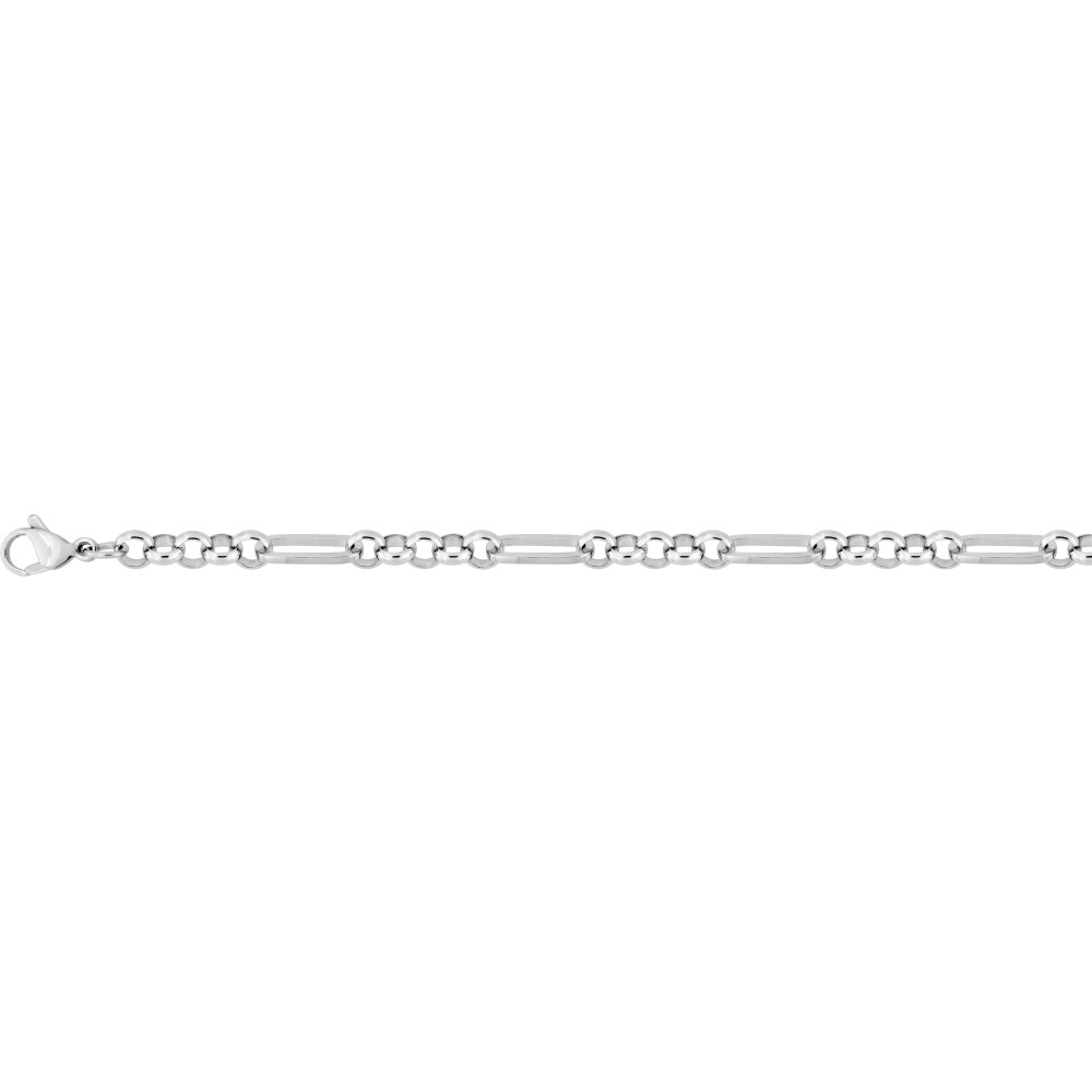 Le Collier femme acier, mailles jaseron alternées, by Stauffer