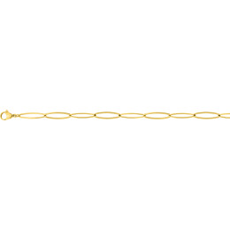 Le Collier femme acier doré jaune, mailles olives allongées, longueur 50 cm by Stauffer